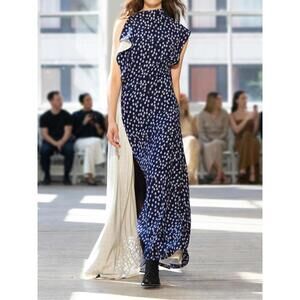 Proenza Schouler Silk Blend Devyn Drape Floral Printed Maxi Dress -Sz: 6 $1790